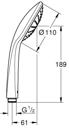 GROHE 27316000 - VITALIO JOY 110 mm kézi zuhany, fényes króm