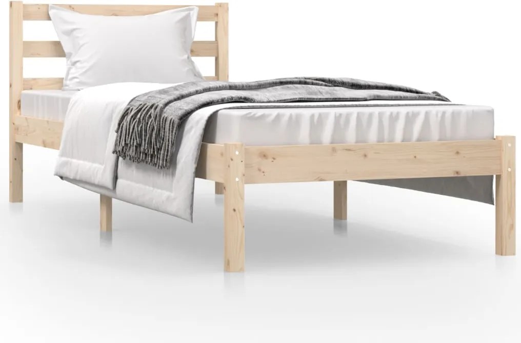 vidaXL Small Single tömör fenyőfa ágykeret 75 x 190 cm