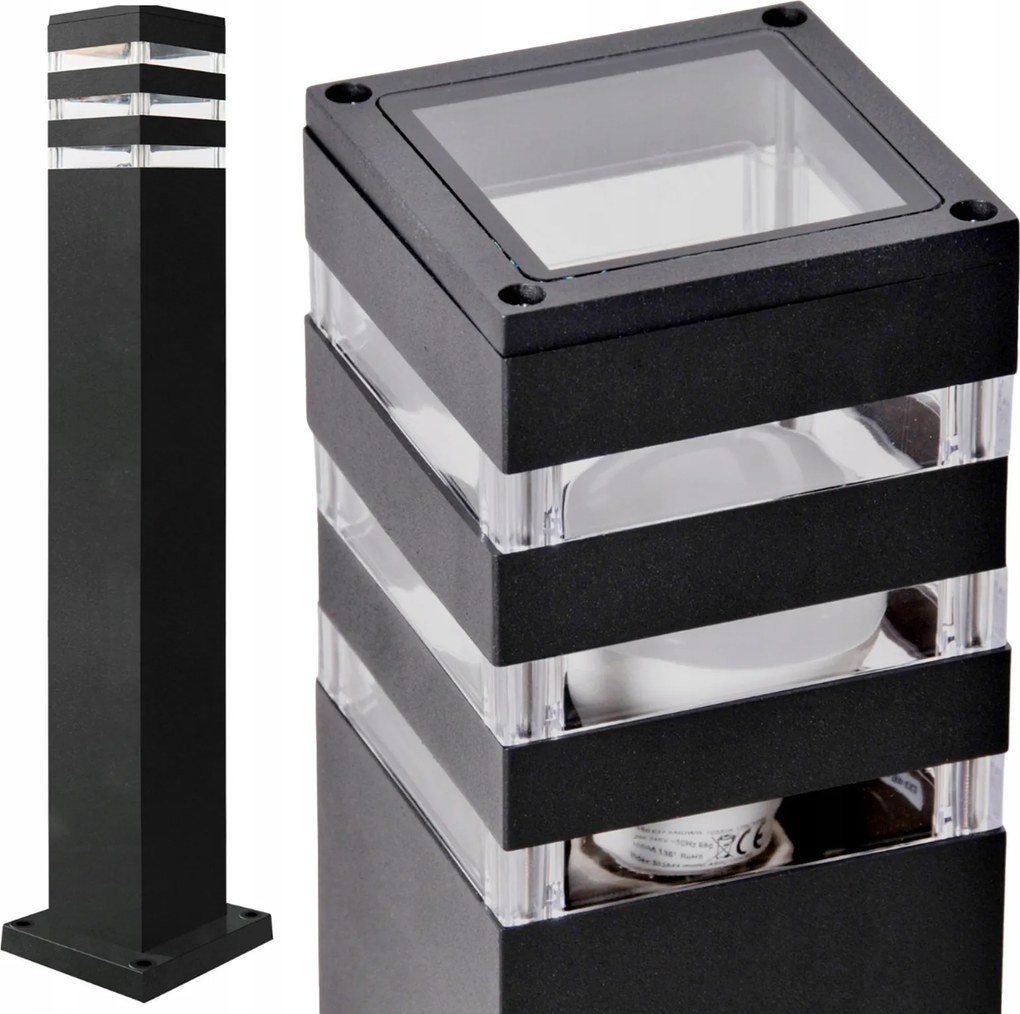 Kerti Lámpa Kültéri Lámpatest Álló Oszlop E27 74cm IP44 Grafit Texas