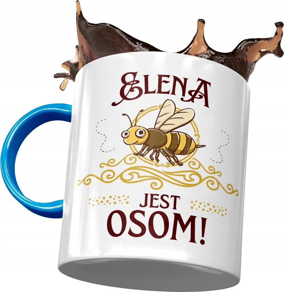 Kék Bögre Elena Barátnő Feleség Ajándék Nyomtatott Fotóval