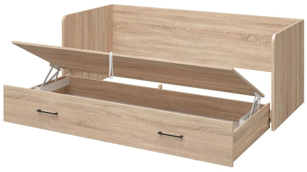 Egyszemélyes széthúzható ágy 80 cm Tetrix 13 (szonoma tölgy) (tárolóhellyel). Akció -35%. 1098495