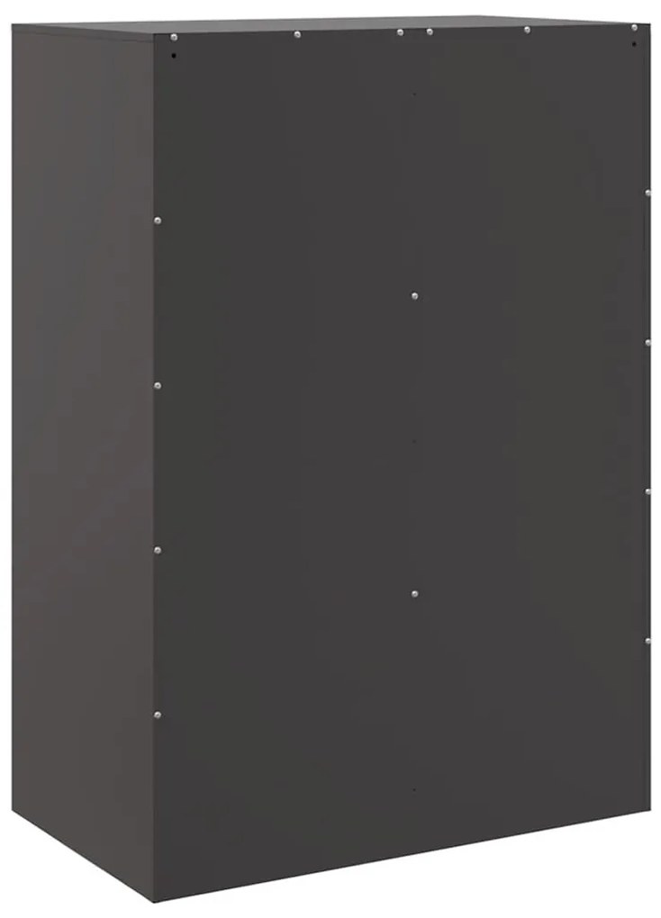 fekete acél magasszekrény 67x39x95 cm