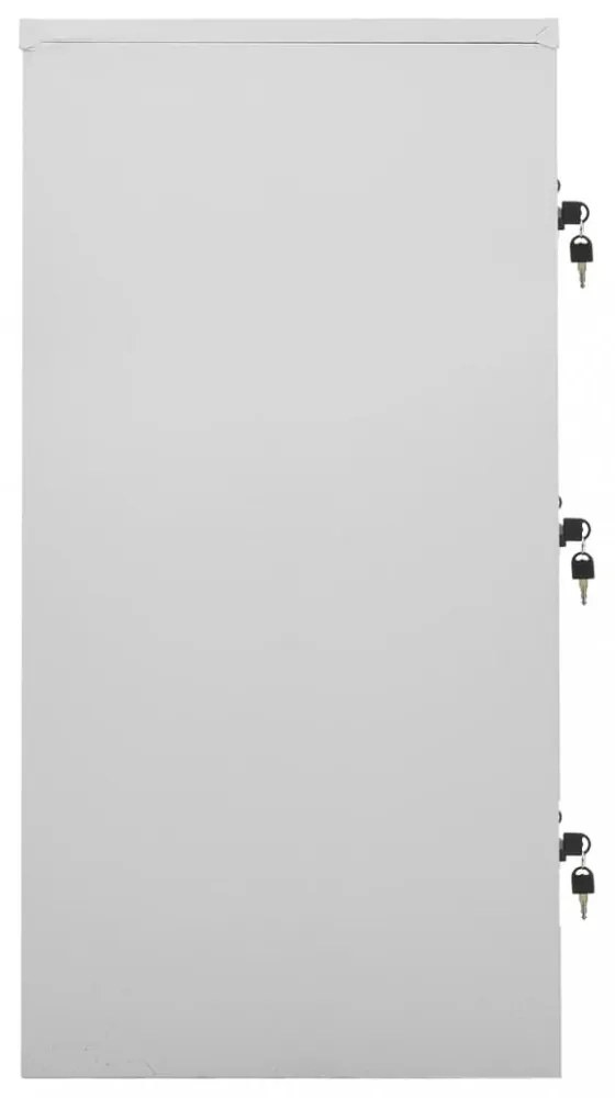 2 db világosszürke-kék acél zárható szekrény 90 x 45 x 92,5 cm