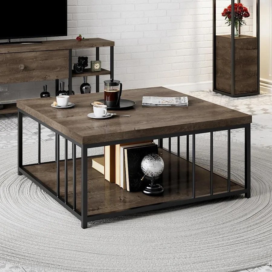 Dohányzóasztal Zenn - Walnut, Black