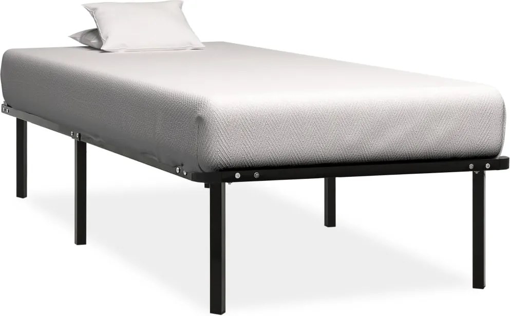 vidaXL fekete fém ágykeret 100 x 200 cm