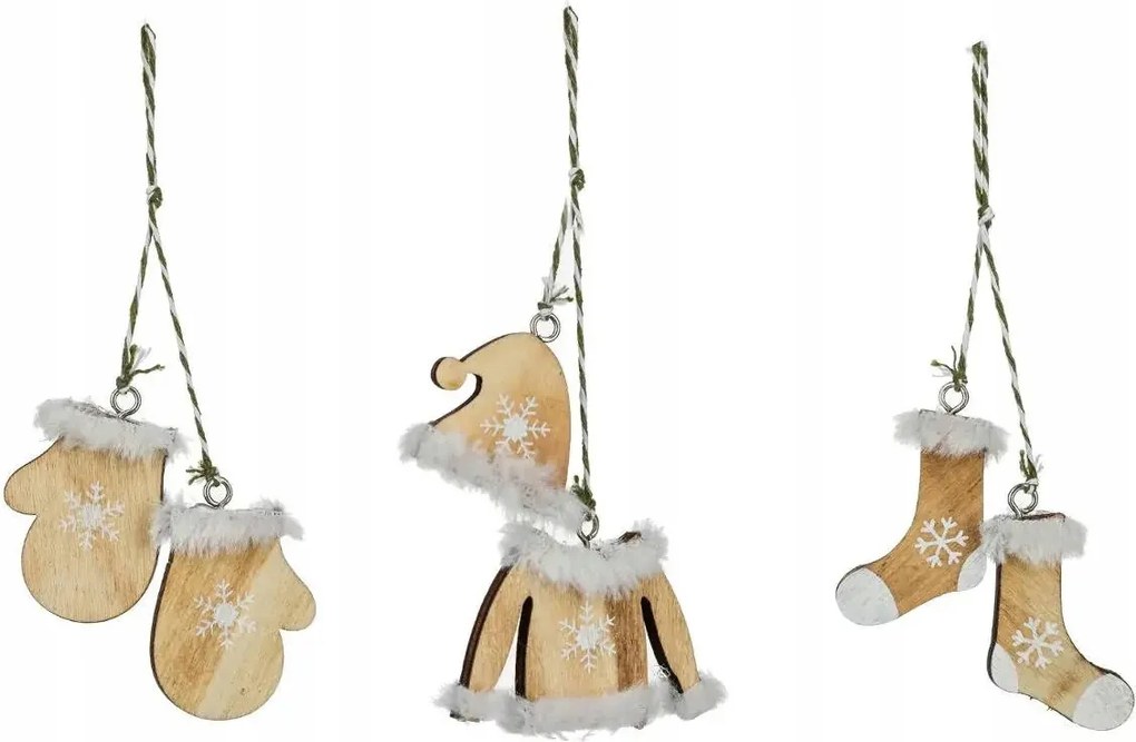 Fából Készült Karácsonyi Medálok Karácsonyi Díszek 3,1 x 2 x 7,3 CM