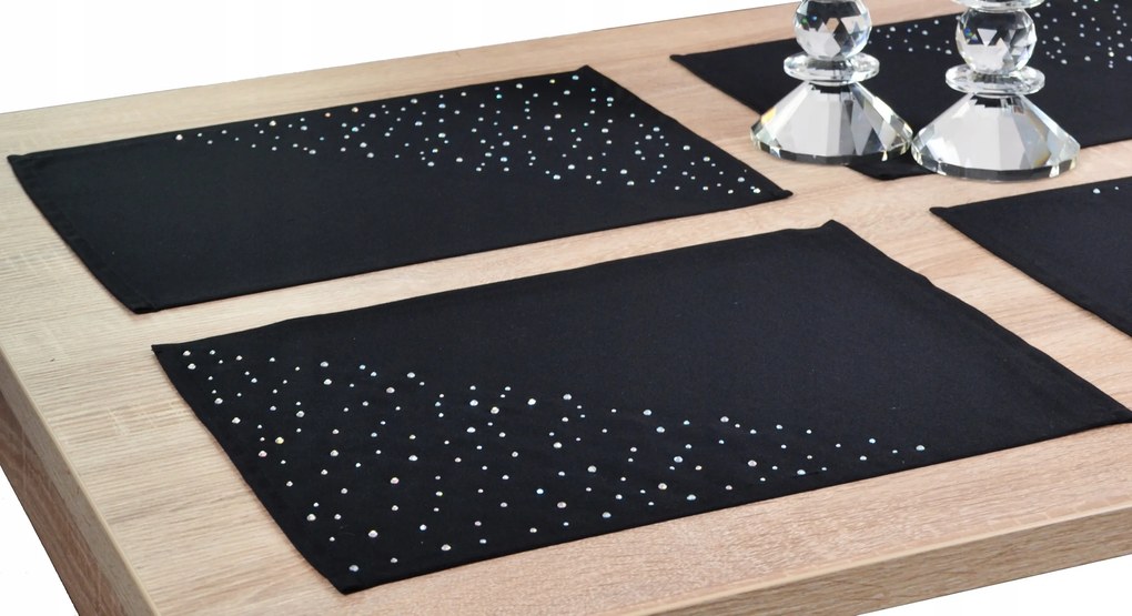 Dekorációs alátét Krystal 30x40 2 db fekete