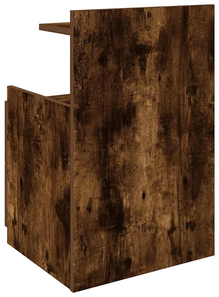 2 db-os éjjeliszekrény 2 fiókkal, füstölt tölgyfa 40 x 36,5 x 62 cm
