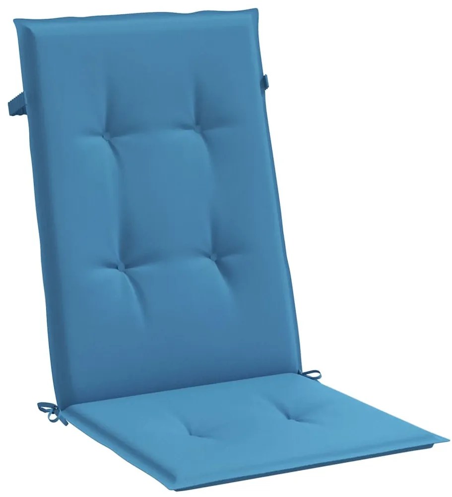 6 db melange kék szövet magas háttámlájú székpárna 120x50x4 cm