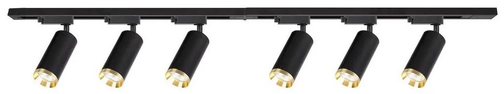Sínrendszeres MICA spotlámpa 6xGU10/10W/230V fekete/arany
