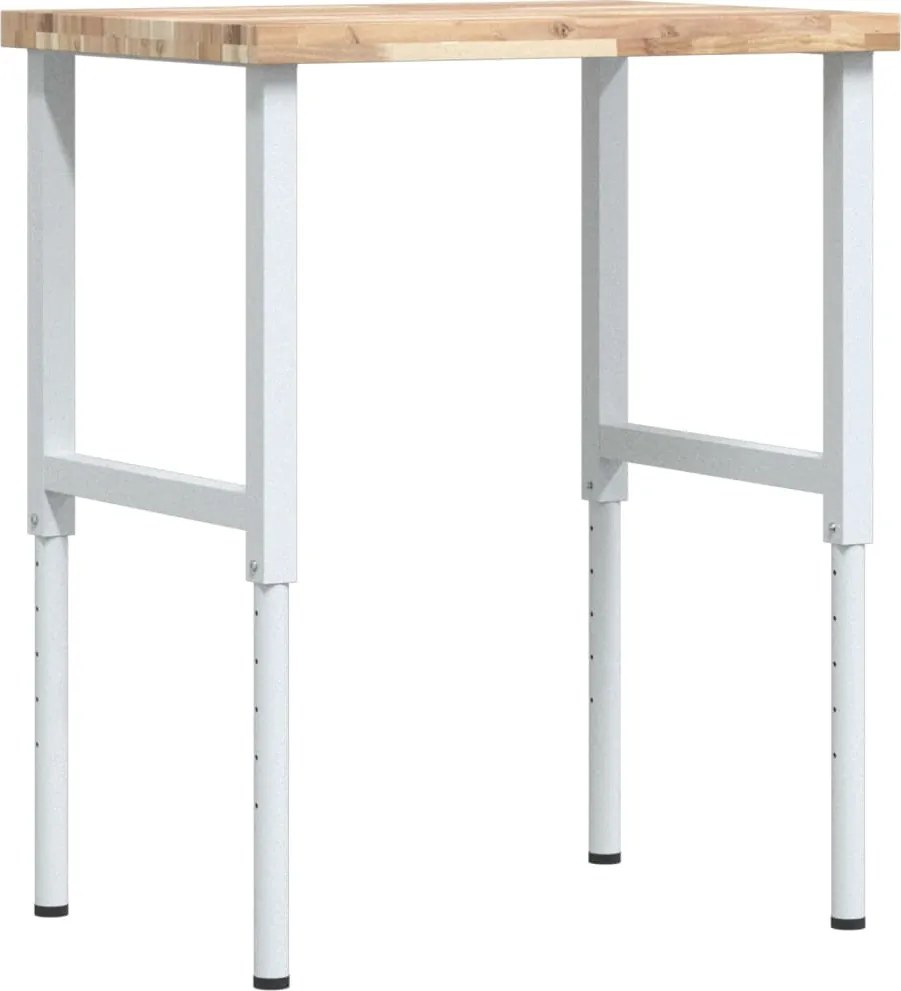 vidaXL tömör bükkfa négyszög alakú munkapad 80 x 60 x (73-99,5) cm