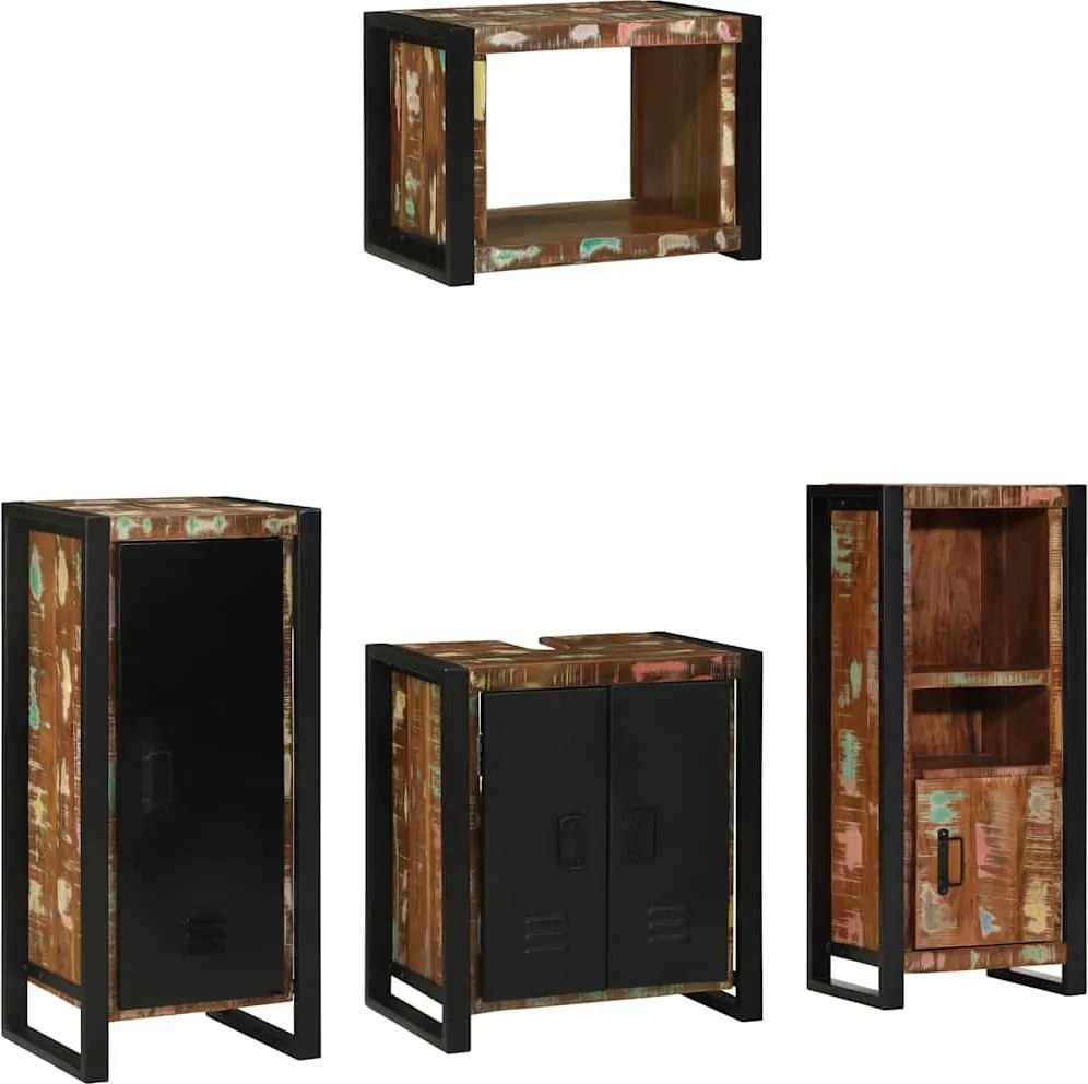 Fürdőszoba bútor szett 4 pcs Szilárd Újrahasznosított Fa
