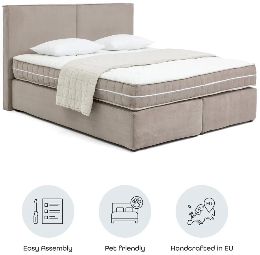 Szürkésbarna boxspring ágy 180x200 cm Olia Bold – Bonami Selection