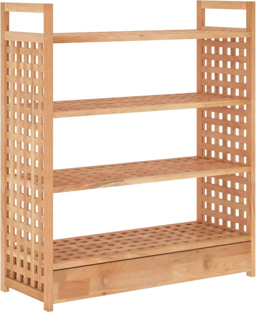 vidaXL tömör diófa cipőállvány fiókkal 70 x 27 x 81 cm