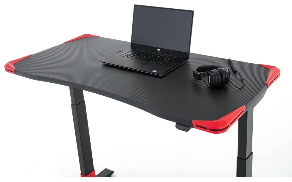OfficeTech Game állítható magasságú asztal, 120 x 60 cm, fekete