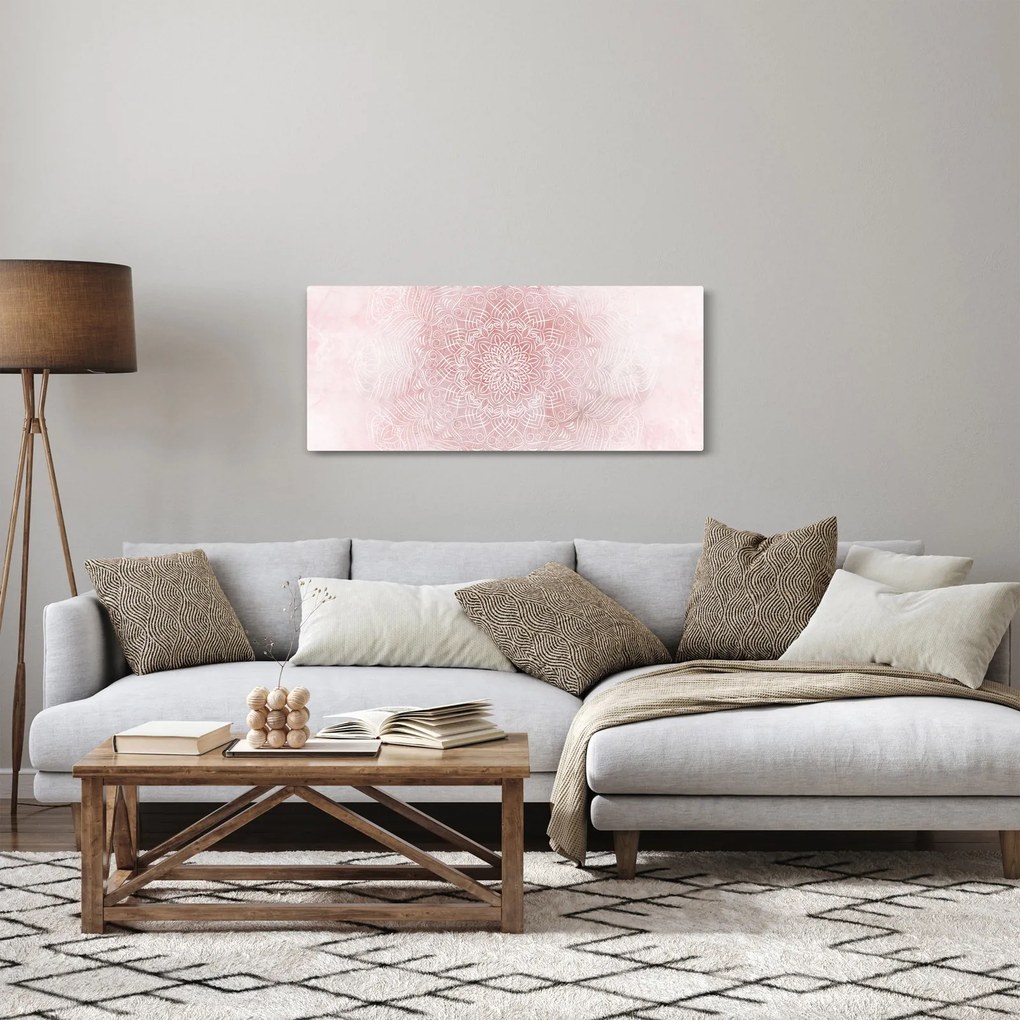 Kép - Rózsaszín mandala (120x50 cm)