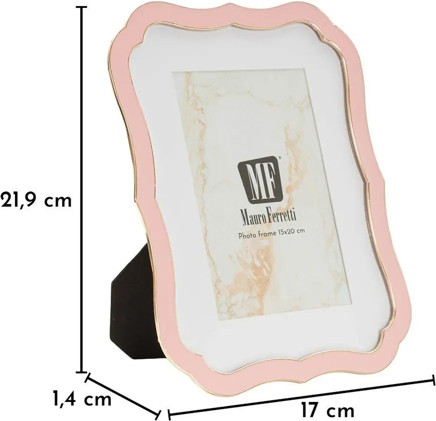 Világos rózsaszín fém-üveg álló képkeret 17x22 cm Margot – Mauro Ferretti