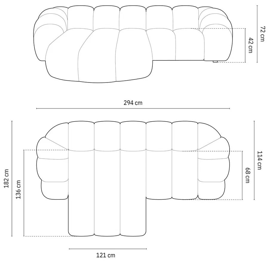 Bézs sarokkanapé (bal oldali) Diana – Micadoni