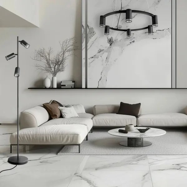 Csillár zsinóron PÁRIZS 6xGU10/12W/230V fekete