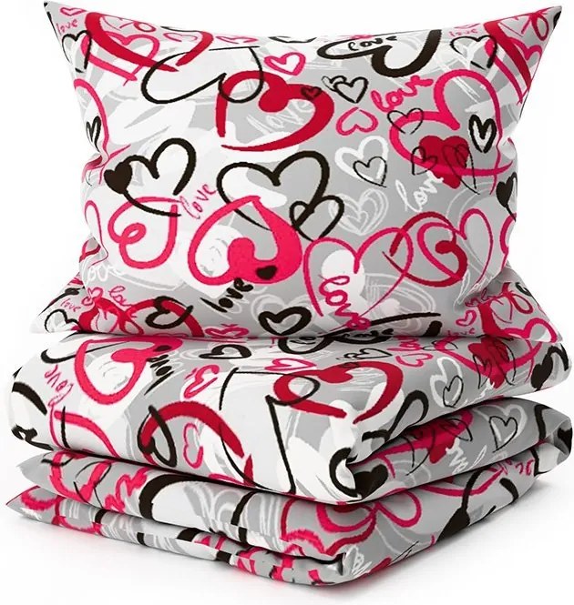 STREET LOVE szürke pamut ágyneműhuzat Ágyneműhuzat mérete: 70 x 90 cm | 140 x 200 cm