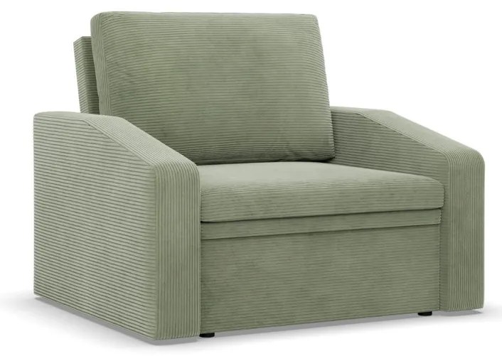 Vertico fekvőfotel, 80 cm széles, kordbársony, zöld