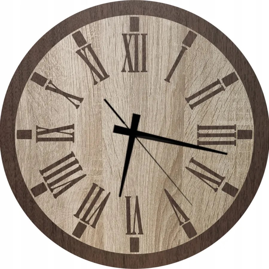Római falióra Stílusos design csendes sonoma tölgy 45 cm