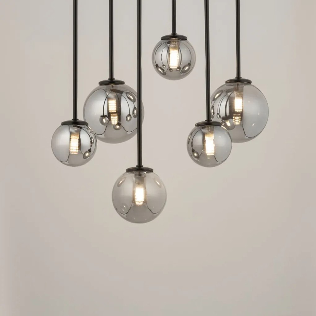 SIGMA LIGHTING 33498 TULIA Többágú Függesztett Lámpa Fekete, Szürke G9 IP20