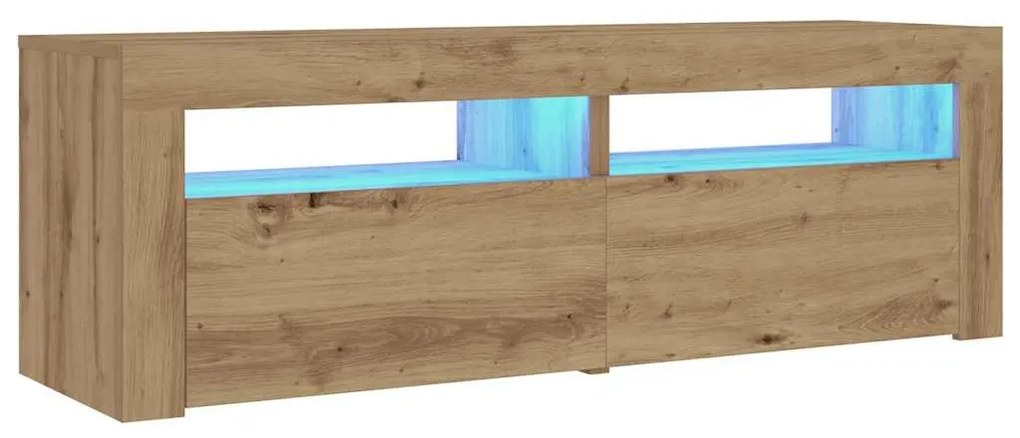 2 db kézműves tölgy színű éjjeliszekrény LED-del 60 x 35 x 40cm