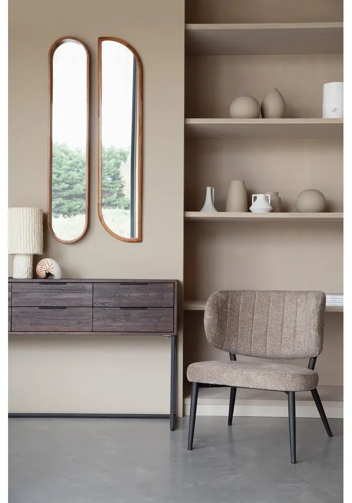 Fali tükör tömörfa kerettel 24x120 cm Nyko – White Label