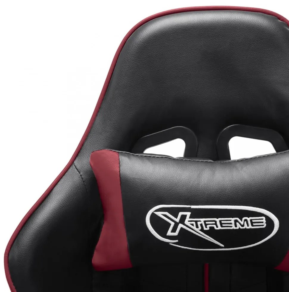 fekete és bordó műbőr gamer szék lábtámasszal