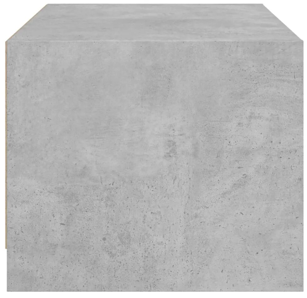 betonszürke dohányzóasztal üvegajtókkal 68x50x42 cm