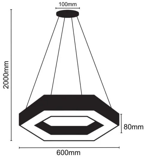 LED Csillár zsinóron LED/28W/230V 4000K átm. 60 cm