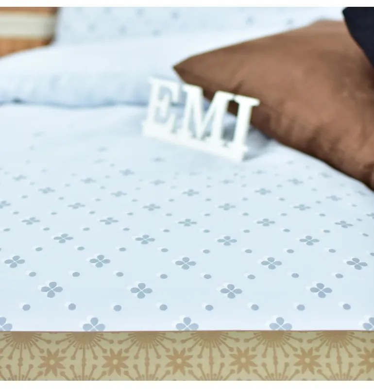 EMI Star barna-fehér szatén ágyneműhuzat, A standard egyszemélyes ágy szett tartalma: 1x 140x200 + 1x 70x90