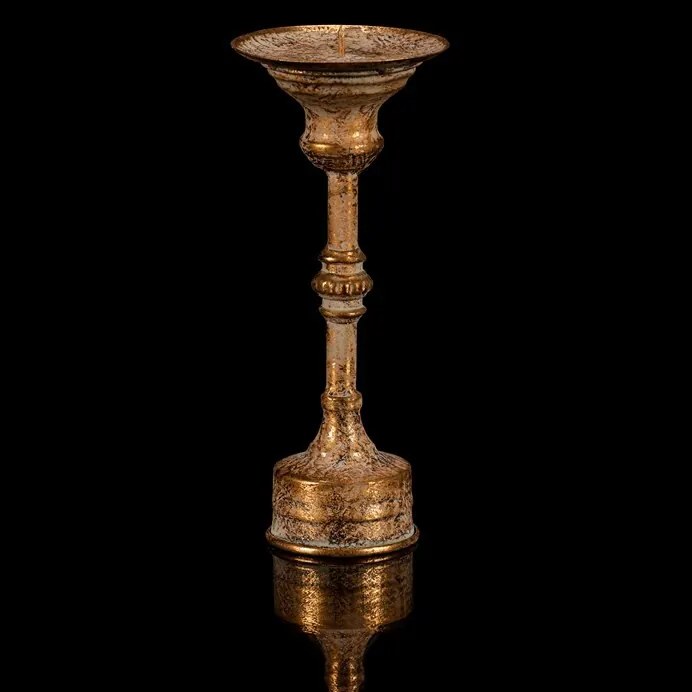Fém gyertyatartó talapzaton Candela 23 cm, arany, 23 cm