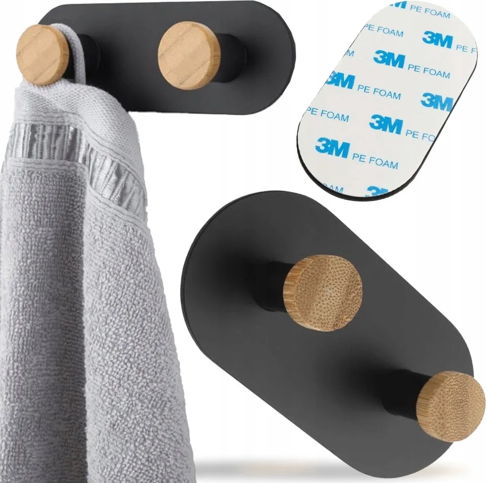 Dupla Akasztós Törölközőtartó Akasztó Öntapadós Akasztó 4,5 CM