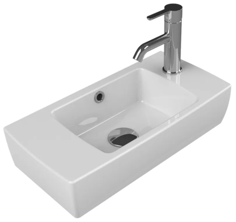 CeraStyle CITY MINI - porcelán mosdó - JOBB csaplyukkal - 50 x 25 cm
