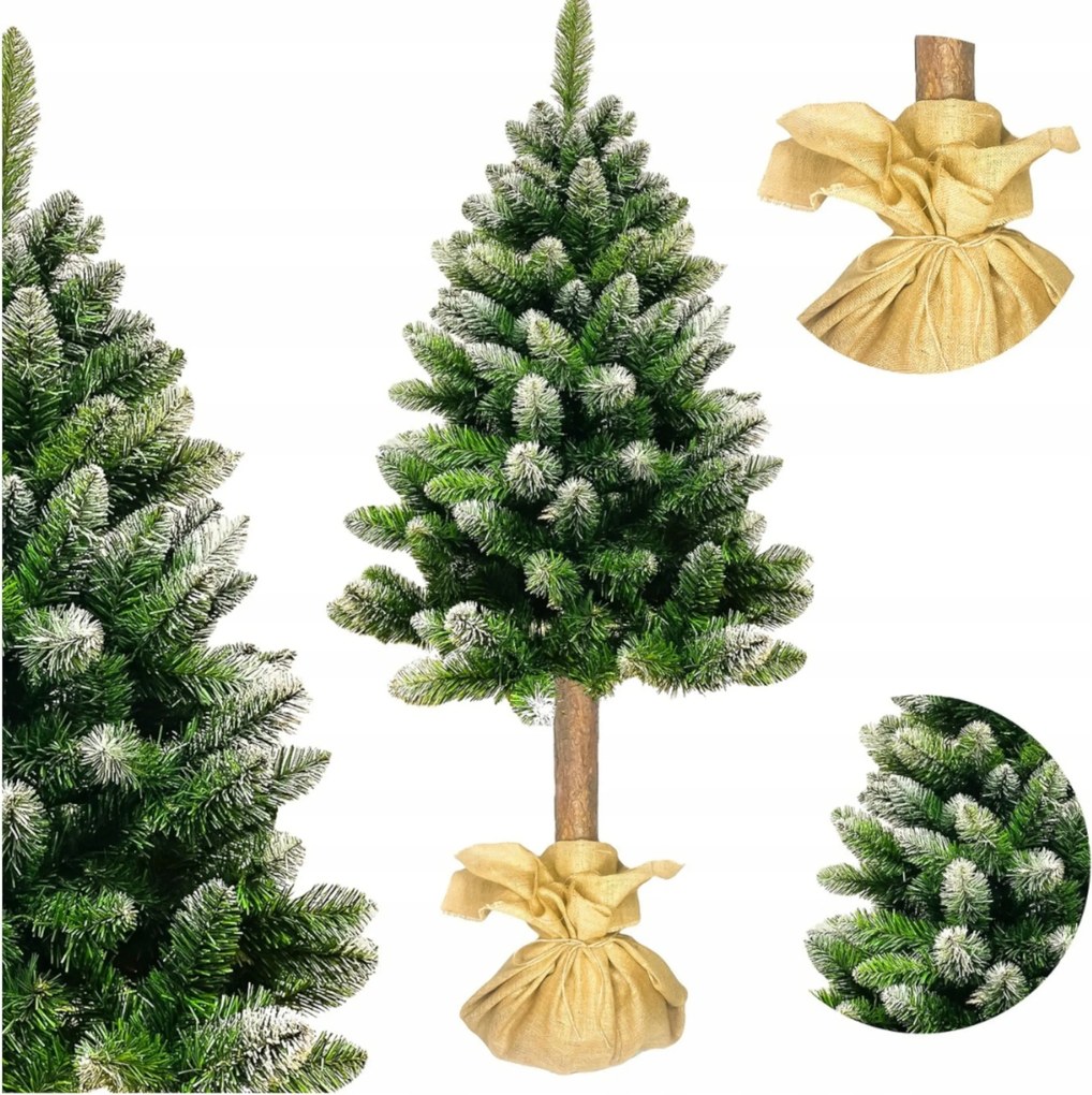 Műfenyő Fatörzsön Gyönyörű Gyémánt Fenyő Sűrű Havas 180 CM