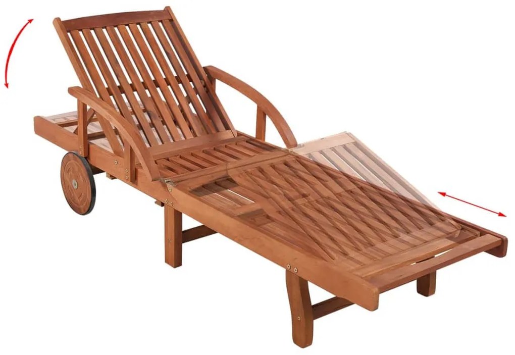 2 db tömör akácfa napozóágy asztallal