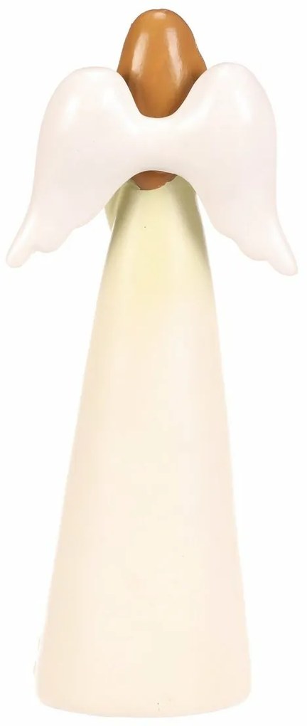 Dekorációs figura virágos angyal, sárga, 9 x 6 x21, polirezín