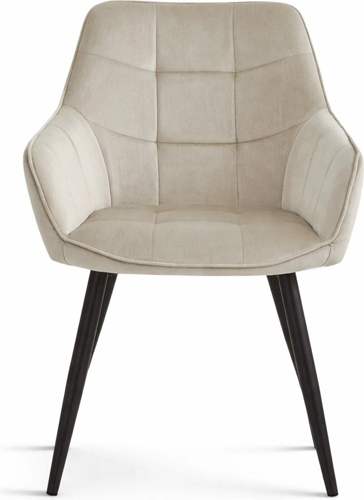 Étkezőfotel VARSI VELVET fekete lábakkal, bézs