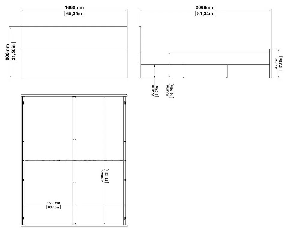 Fehér franciaágy 160x200 cm Naia – Tvilum