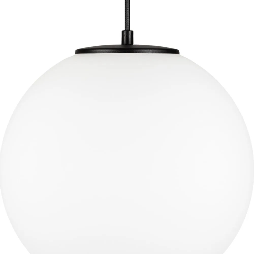 TSUKI L fehér függőlámpa fekete foglalattal, ⌀ 30 cm - Sotto Luce