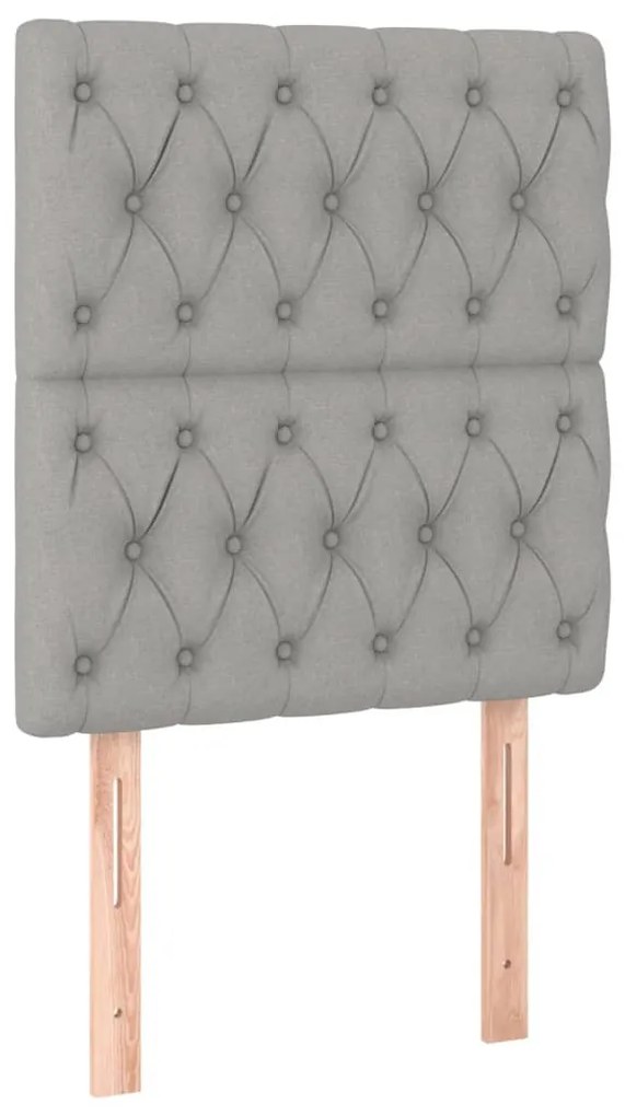 világosszürke szövet LED-es fejtámla 80x7x118/128 cm