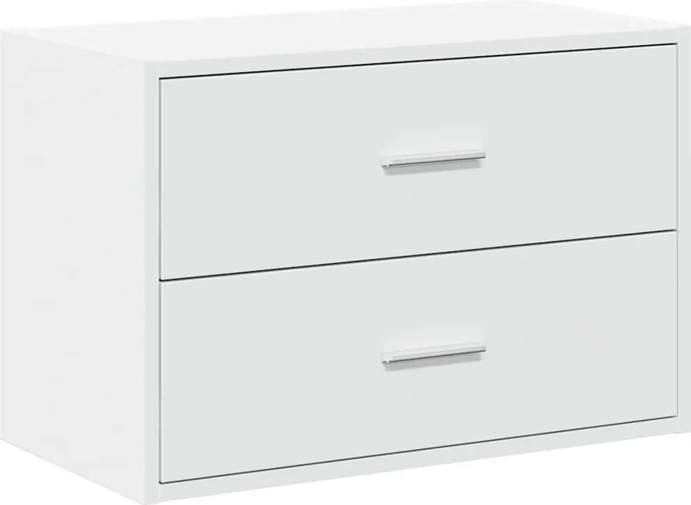 vidaXL fehér szerelt fa szekrény 2 fiókkal 60 x 31 x 40 cm