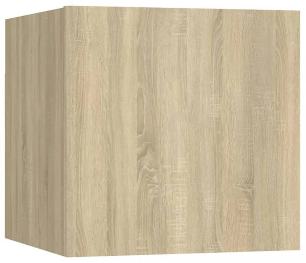 7 részes sonoma tölgyszínű szerelt fa TV-szekrényszett