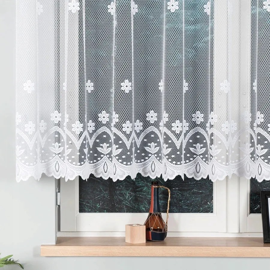 Jacquard függöny fehér, 130cm magas