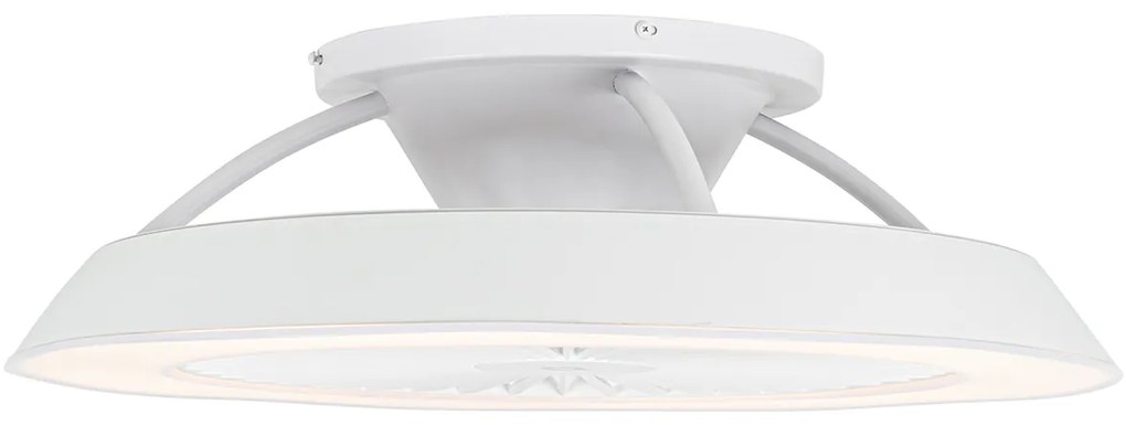 Okos mennyezeti ventilátor fehér 59,5 cm LED-del, fényerőszabályzóval és távirányítóval - Deniz
