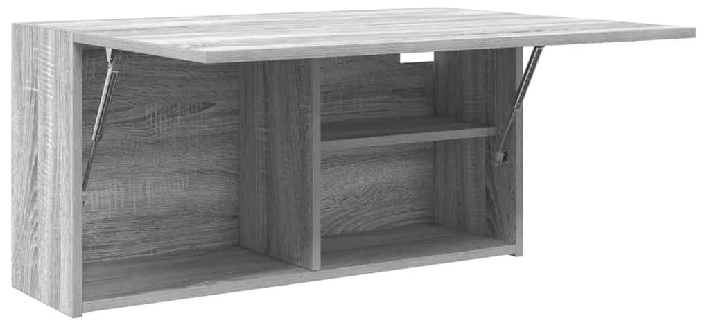 szürke sonoma szerelt fa fali fürdőszobaszekrény 80x25x40 cm