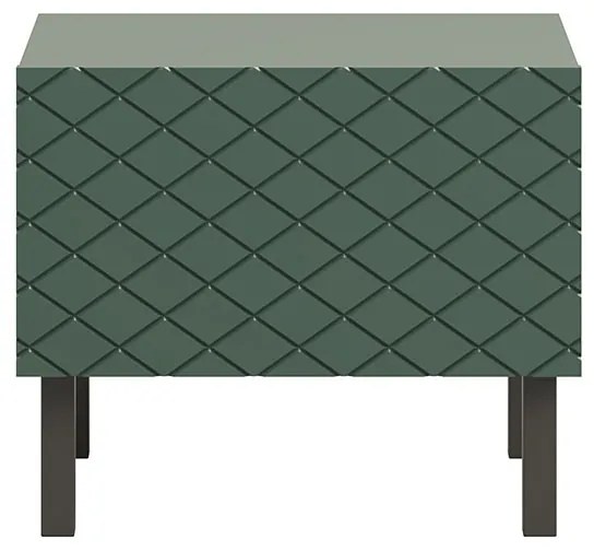 Scalia II 50 1SZ éjjeliszekrény szett 2 db - matt sötétzöld / fekete lábakkal