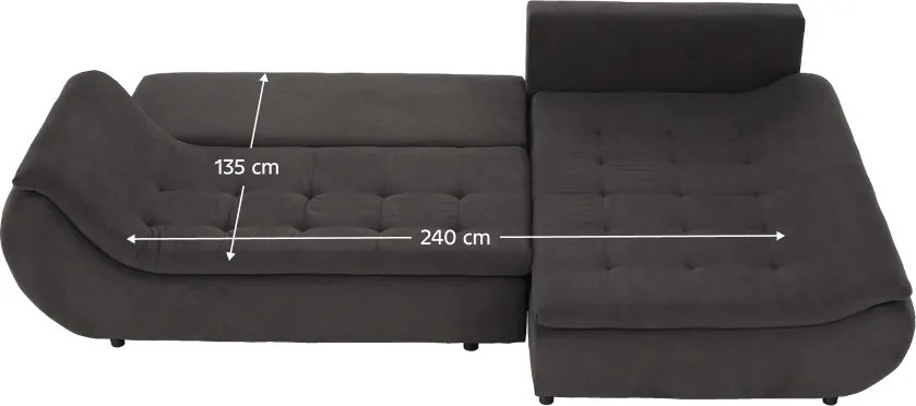 Ülőgarnitúra, szürkésbarna/sárga, szövet, jobbos, BRATO